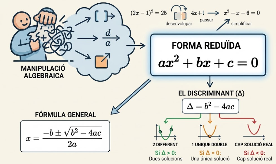 Esquema d'equacions de segon grau i fórmula