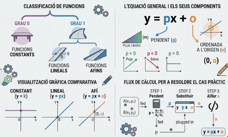 Esquema visual de funcions lineals i afins