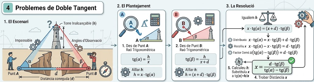 Esquema visual dels Problemes de Doble Tangent